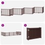 Puerta de perros plegable 8 paneles madera álamo marrón 640 cm by , Dog kennels and fences - Ref: Foro24-3155746, Price: 121,...