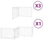 Puerta de perros plegable 10 paneles madera álamo blanca 800 cm by , Dog kennels and fences - Ref: Foro24-3155731, Price: 151...