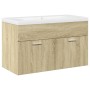 Mueble de baño con lavabo integrado roble Sonoma de , Muebles de baño - Ref: Foro24-3324984, Precio: 207,50 €, Descuento: %