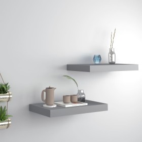 Floating wall shelves 2 pcs MDF gray 40x23x3.8 cm by vidaXL, Shelves and shelves - Ref: Foro24-323848, Price: 21,01 €, Discou...