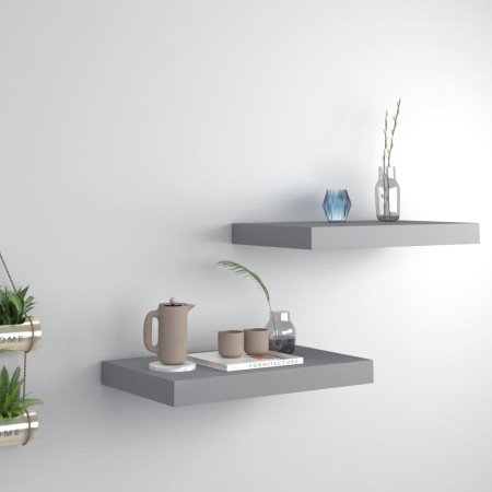 Floating wall shelves 2 pcs MDF gray 40x23x3.8 cm by vidaXL, Shelves and shelves - Ref: Foro24-323848, Price: 25,77 €, Discou...