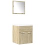 Set de muebles de baño 3 pzas madera contrachapada roble Sonoma von , Badezimmermöbel - Ref: Foro24-3324986, Preis: 128,99 €,...