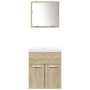 Set de muebles de baño 3 pzas madera contrachapada roble Sonoma by , Bathroom furniture - Ref: Foro24-3324986, Price: 128,99 ...