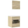 Set de muebles de baño 3 pzas madera contrachapada roble Sonoma von , Badezimmermöbel - Ref: Foro24-3324986, Preis: 128,99 €,...