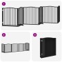 Puerta para perros plegable 6 paneles madera álamo negra 480 cm by , Dog kennels and fences - Ref: Foro24-3155629, Price: 127...