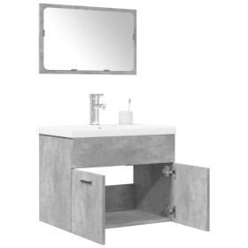 Set muebles de baño 2 piezas madera contrachapada gris hormigón von , Badezimmermöbel - Ref: Foro24-3324862, Preis: 171,26 €,...