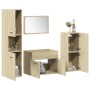 Juego de muebles de baño 4 pzas contrachapada roble Sonoma de , Muebles de baño - Ref: Foro24-3324990, Precio: 151,79 €, Desc...