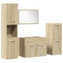 Juego de muebles de baño 4 pzas contrachapada roble Sonoma de , Muebles de baño - Ref: Foro24-3324990, Precio: 151,79 €, Desc...