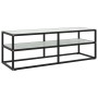 Mueble para TV negro con vidrio de mármol blanco 120x40x40 cm de vidaXL, Muebles TV - Ref: Foro24-322861, Precio: 106,99 €, D...