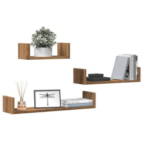 Estantes pared 3 unidades madera ingeniería roble artisan by , Shelves and shelves - Ref: Foro24-855793, Price: 25,01 €, Disc...