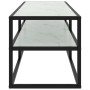 Mueble para TV negro con vidrio de mármol blanco 120x40x40 cm de vidaXL, Muebles TV - Ref: Foro24-322861, Precio: 106,99 €, D...