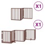 Puerta de perros plegable 9 paneles madera álamo marrón 450 cm by , Dog kennels and fences - Ref: Foro24-3155547, Price: 95,7...