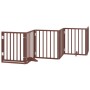 Puerta de perros plegable 9 paneles madera álamo marrón 450 cm by , Dog kennels and fences - Ref: Foro24-3155547, Price: 95,7...