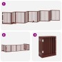 Puerta de perros plegable 9 paneles madera álamo marrón 450 cm by , Dog kennels and fences - Ref: Foro24-3155547, Price: 95,7...