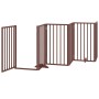 Puerta de perros plegable 12 paneles madera álamo marrón 600 cm by , Dog kennels and fences - Ref: Foro24-3155551, Price: 163...