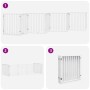 Puerta de perros plegable 8 paneles madera álamo blanca 640 cm by , Dog kennels and fences - Ref: Foro24-3155566, Price: 160,...