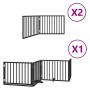 Puerta de perros plegable 8 paneles madera álamo negra 640 cm by , Dog kennels and fences - Ref: Foro24-3155570, Price: 125,3...