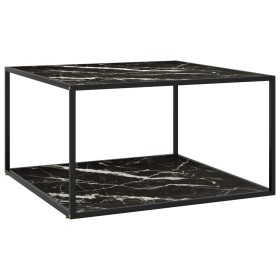 Mesa de centro negra con vidrio de mármol negro 90x90x50 cm de vidaXL, Mesas de centro - Ref: Foro24-322914, Precio: 111,99 €...