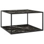 Mesa de centro negra con vidrio de mármol negro 90x90x50 cm de vidaXL, Mesas de centro - Ref: Foro24-322914, Precio: 110,79 €...