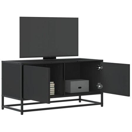 Mueble de TV madera de ingeniería y metal negro 80x34,5x40 cm | Foro24|Onlineshop| Casa, Jardín y Más Foro24.es