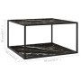 Mesa de centro negra con vidrio de mármol negro 90x90x50 cm de vidaXL, Mesas de centro - Ref: Foro24-322914, Precio: 110,79 €...