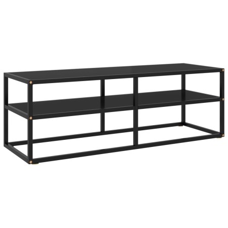 Mueble para TV negro con vidrio negro 120x40x40 cm de vidaXL, Muebles TV - Ref: Foro24-322860, Precio: 100,45 €, Descuento: %