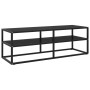 Mueble para TV negro con vidrio negro 120x40x40 cm de vidaXL, Muebles TV - Ref: Foro24-322860, Precio: 100,45 €, Descuento: %