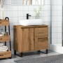 Mueble de lavabo madera de ingeniería roble artisan 65x33x60 cm by , Bathroom furniture - Ref: Foro24-857230, Price: 83,89 €,...