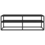 Mueble para TV negro con vidrio negro 120x40x40 cm de vidaXL, Muebles TV - Ref: Foro24-322860, Precio: 100,45 €, Descuento: %