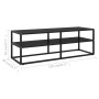 Mueble para TV negro con vidrio negro 120x40x40 cm de vidaXL, Muebles TV - Ref: Foro24-322860, Precio: 100,45 €, Descuento: %