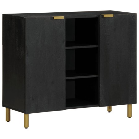 Aparador de madera de ingeniería negro 90x33x75 cm de , Almacenamiento para CD y DVD - Ref: Foro24-4017676, Precio: 162,58 €,...