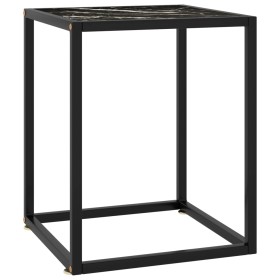 Mesa de centro negra con vidrio de mármol negro 40x40x50 cm de vidaXL, Mesas de centro - Ref: Foro24-322910, Precio: 38,93 €,...