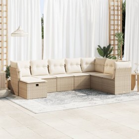 Set de sofás de jardín y cojines 8 piezas ratán sintético beige de , Conjuntos de jardín - Ref: Foro24-3325334, Precio: 710,5...