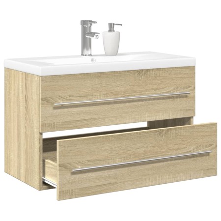 Set de muebles de baño 2 pzas madera contrachapada roble Sonoma von , Badezimmermöbel - Ref: Foro24-3325047, Preis: 221,83 €,...