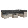 Set muebles jardín 9 pzas y cojines ratán sintético gris claro | Foro24|Onlineshop| Casa, Jardín y Más Foro24.es