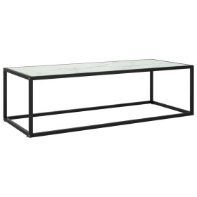 Mesa de centro negra con vidrio de mármol blanco 120x50x35 cm de vidaXL, Mesas de centro - Ref: Foro24-322885, Precio: 85,68 ...