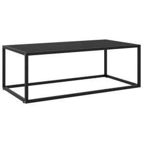 Black coffee table with black glass 100x50x35 cm by vidaXL, Coffee table - Ref: Foro24-322880, Price: 72,06 €, Discount: %