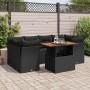 Set de sofás de jardín 7 pzas con cojines ratán sintético negro by , Garden sets - Ref: Foro24-3326890, Price: 557,65 €, Disc...