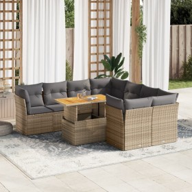 Set de sofás de jardín con cojines 9 pzas ratán sintético beige de , Conjuntos de jardín - Ref: Foro24-3326908, Precio: 691,5...