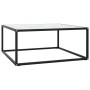 Mesa de centro negra con vidrio de mármol blanco 80x80x35 cm de vidaXL, Mesas de centro - Ref: Foro24-322877, Precio: 69,30 €...