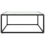 Mesa de centro negra con vidrio de mármol blanco 80x80x35 cm de vidaXL, Mesas de centro - Ref: Foro24-322877, Precio: 69,30 €...