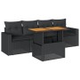 Set de muebles de jardín 5 pzas y cojines ratán sintético negro | Foro24|Onlineshop| Casa, Jardín y Más Foro24.es