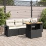 Set de muebles de jardín 5 pzas y cojines ratán sintético negro | Foro24|Onlineshop| Casa, Jardín y Más Foro24.es