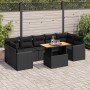 Set de sofás de jardín y cojines 8 piezas ratán sintético negro by , Garden sets - Ref: Foro24-3327009, Price: 618,99 €, Disc...