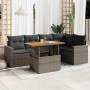 Set de muebles de jardín 6 pzas y cojines ratán sintético gris | Foro24|Onlineshop| Casa, Jardín y Más Foro24.es