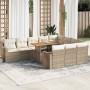 Set de sofás de jardín 11pzas con cojines ratán sintético beige von , Gartensets - Ref: Foro24-3327089, Preis: 1,00 €, Rabatt: %