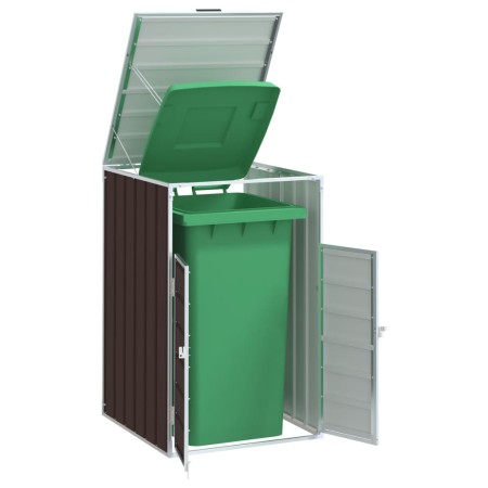 Cobertizo de contenedor de basura acero marrón 72x81x115 cm by , Waste container supports - Ref: Foro24-4006174, Price: 100,4...