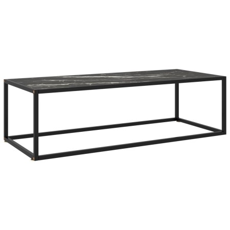 Mesa de centro negra con vidrio de mármol negro 120x50x35 cm de vidaXL, Mesas de centro - Ref: Foro24-322886, Precio: 93,09 €...