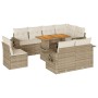 Set de sofás de jardín con cojines 9 pzas ratán sintético beige by , Garden sets - Ref: Foro24-3327166, Price: 900,97 €, Disc...