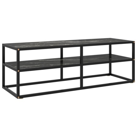 Mueble para TV negro con vidrio de mármol negro 120x40x40 cm de vidaXL, Muebles TV - Ref: Foro24-322862, Precio: 103,85 €, De...